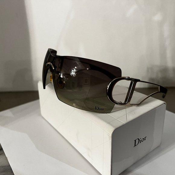 Vintage Christian Dior DIORLY 2 Shield SUNGLASSES CASE POUCH CARD Y2K Galliano - Picture 1 of 11